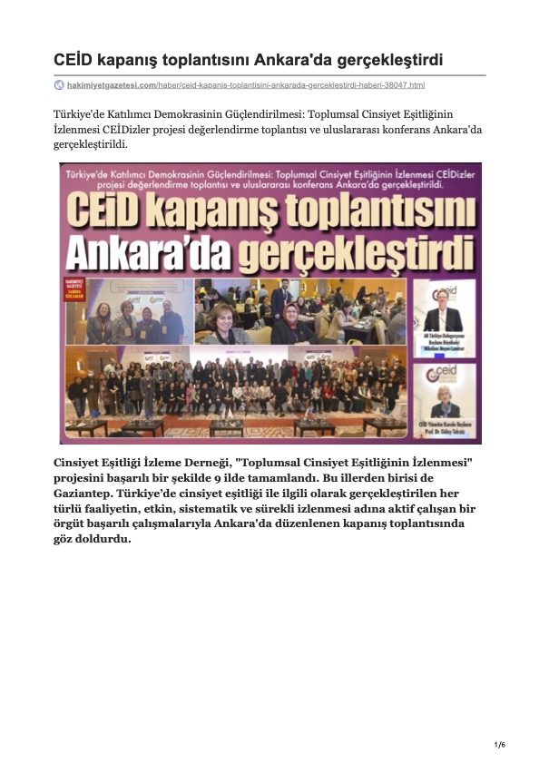 CEİD Kapanış Toplantısını Ankara'da Gerçekleştirdi