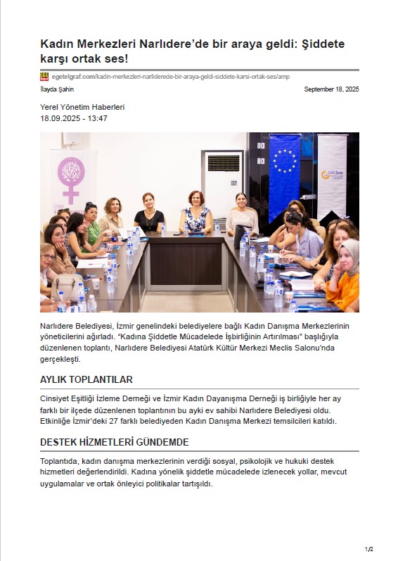 İzmir’de kadın danışma merkezleri güçlendirildi