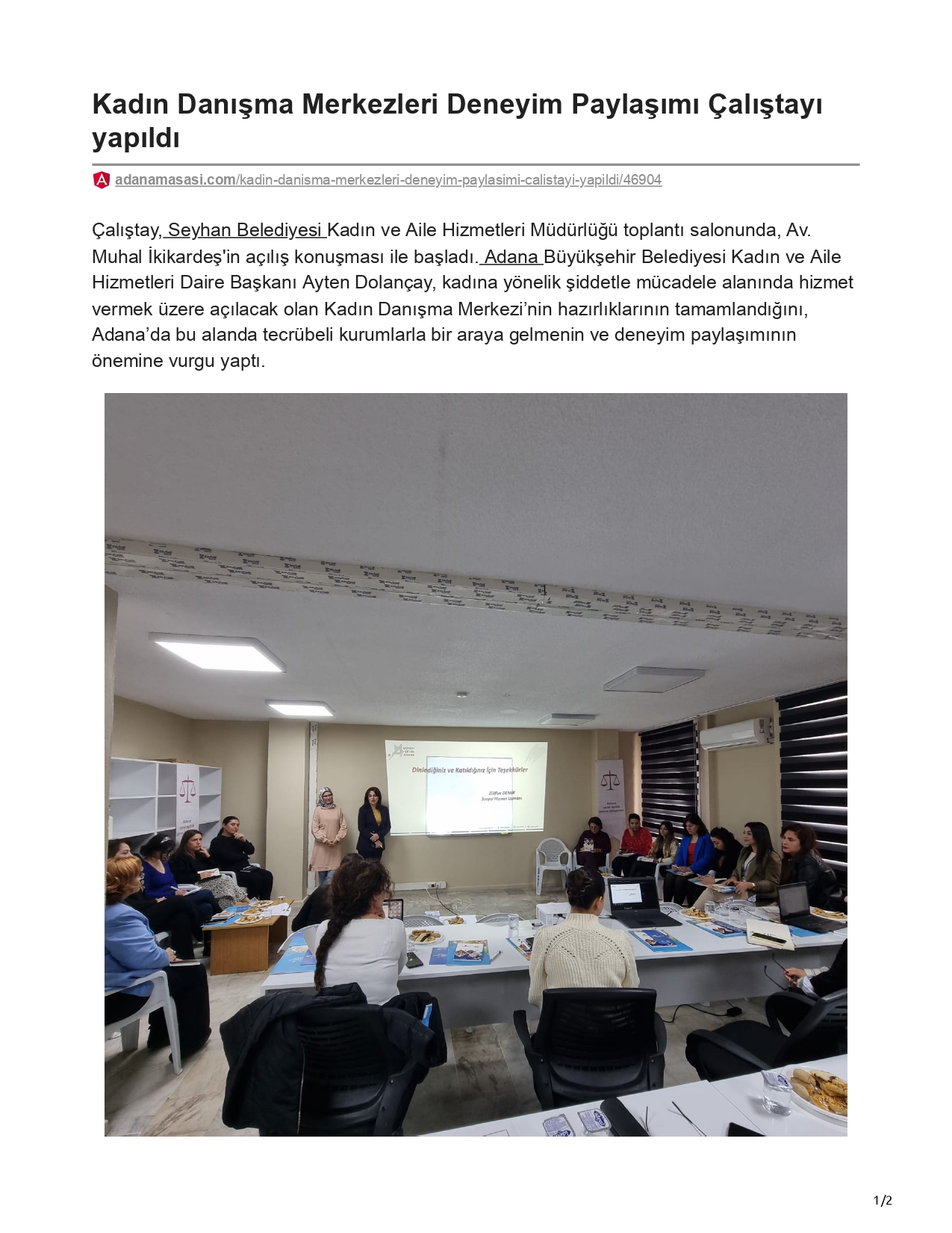 Adana Masası: Kadın Danışma Merkezleri Deneyim Paylaşımı Çalıştayı Yapıldı