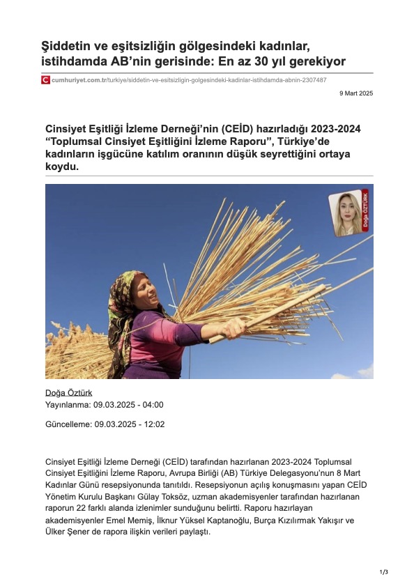 Şiddetin ve eşitsizliğin gölgesindeki kadınlar, istihdamda AB’nin gerisinde: En az 30 yıl gerekiyor
