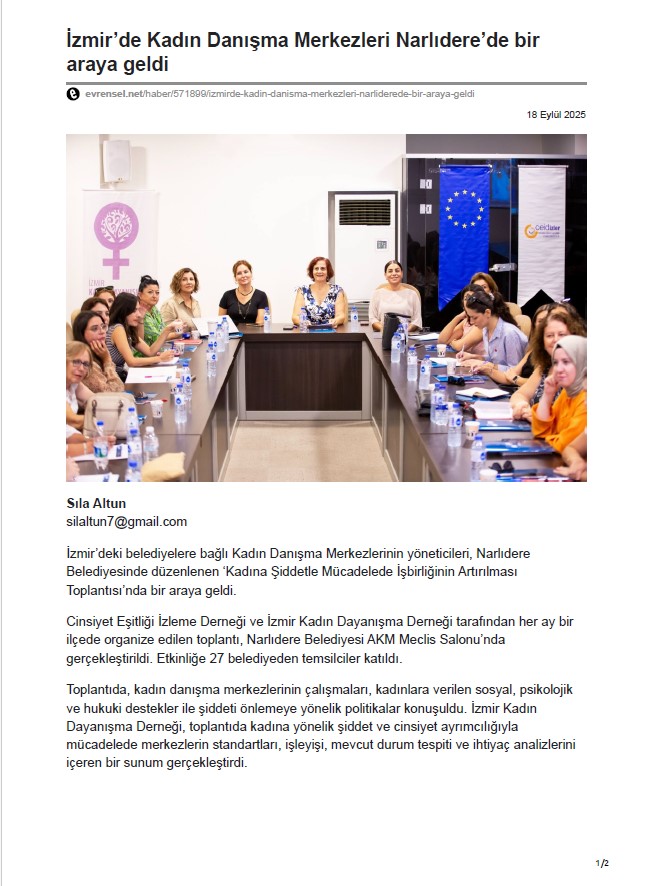 İzmir’de Kadın Danışma Merkezleri Narlıdere’de biraraya geldi