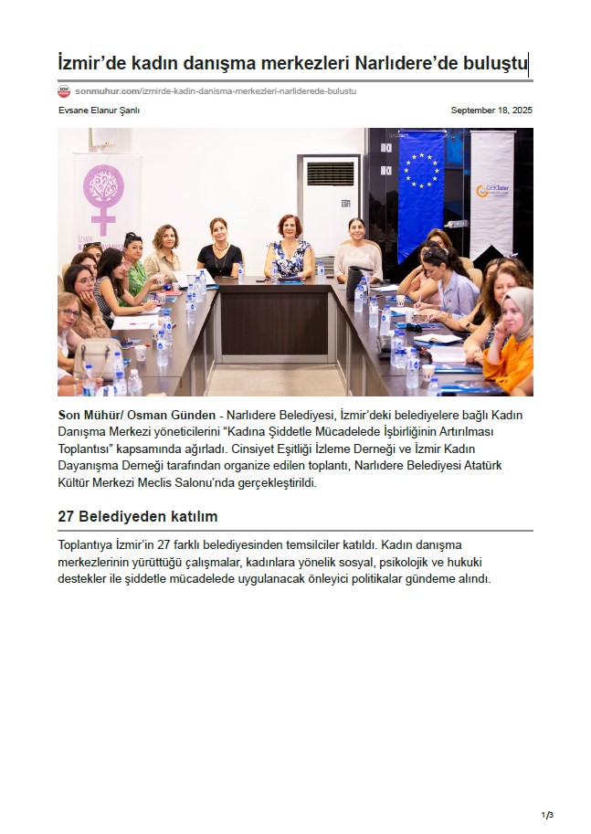 İzmir’de kadın danışma merkezleri Narlıdere’de buluştu